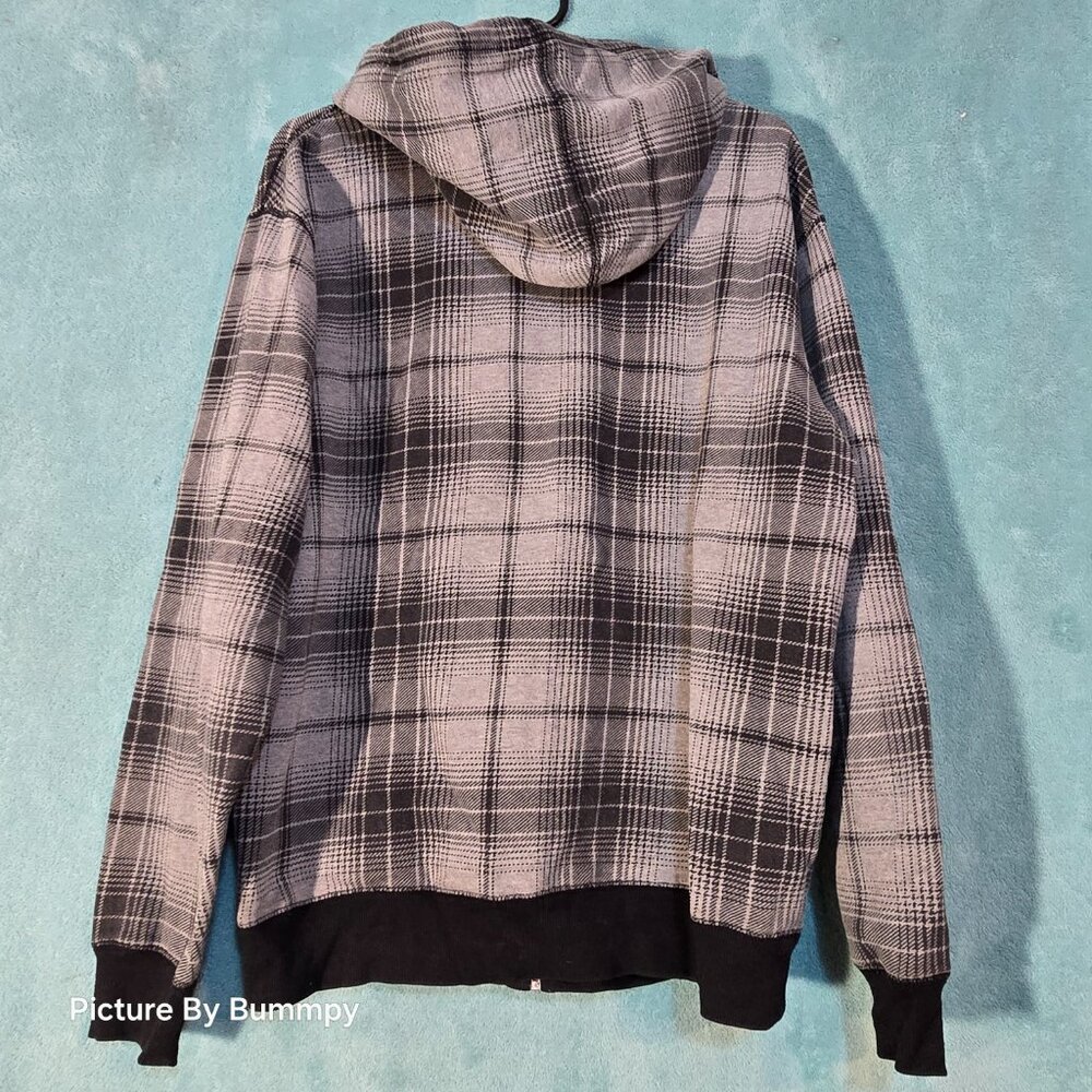 Y2K Vintage Southpole grey and black plaid full-zip hoodie - Picture 10 of 10